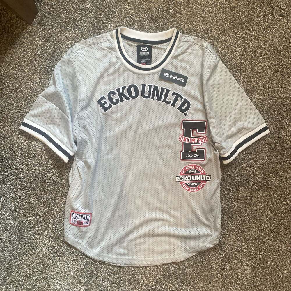 Ecko Unltd. Mesh Jersey Shirt Light Grey Size XL